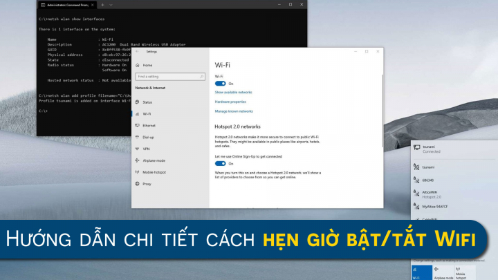 Cách lên lịch bật/tắt Wifi trên Windows 10